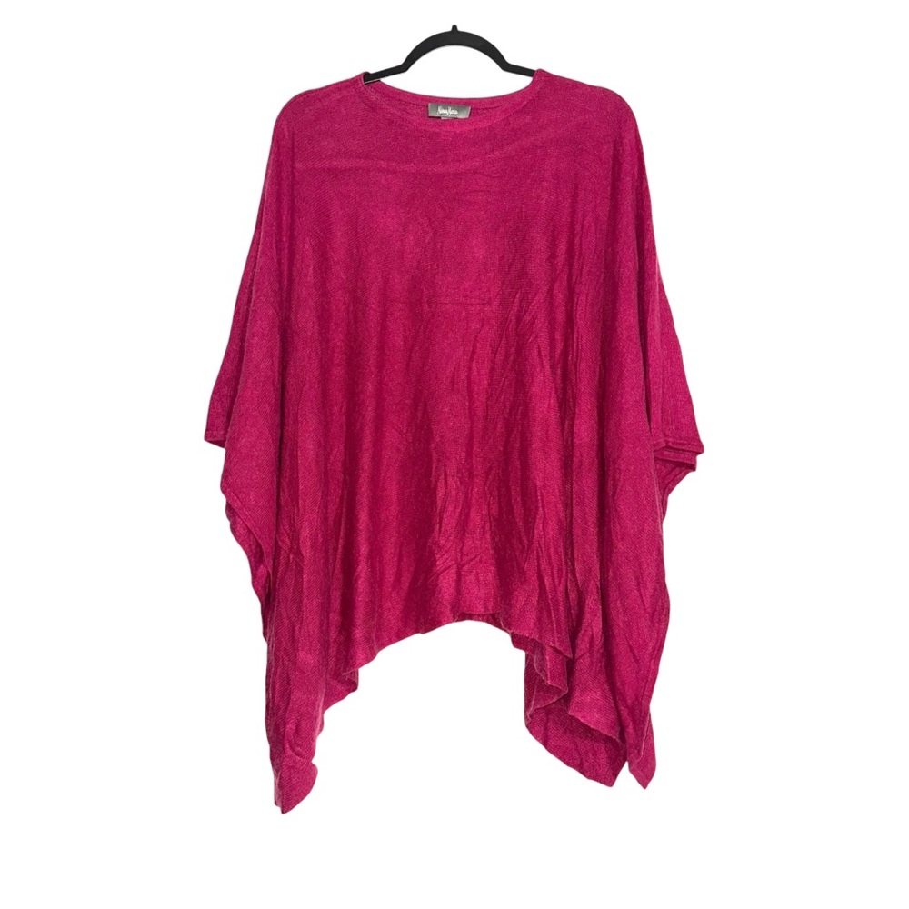 Neiman Marcus Cashmere Pink Knit Poncho ONE SIZE
